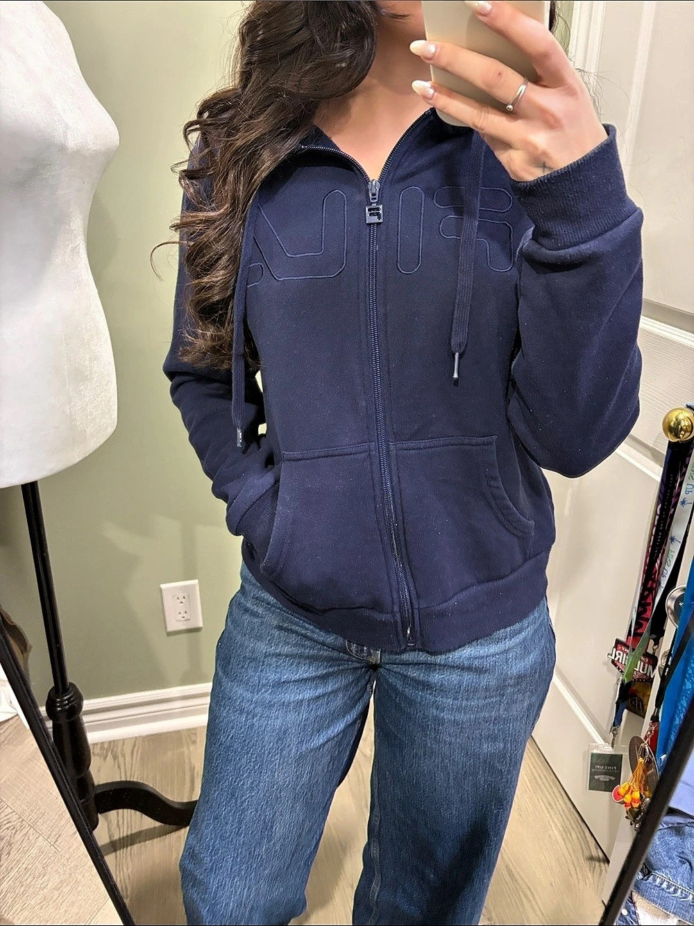 FILA Tenconi Full Zip Hoodie Navy Medium